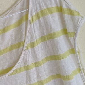 GAP Tops - Gap linen yellow striped sleeve less tee XL GAP Tops - Gap linen yellow striped sleeve less tee XL